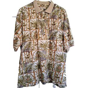 Tori Richard Men's L Short Sleeve 100% Cotton Lawn Short Sleeve Polo Shirt